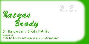 matyas brody business card